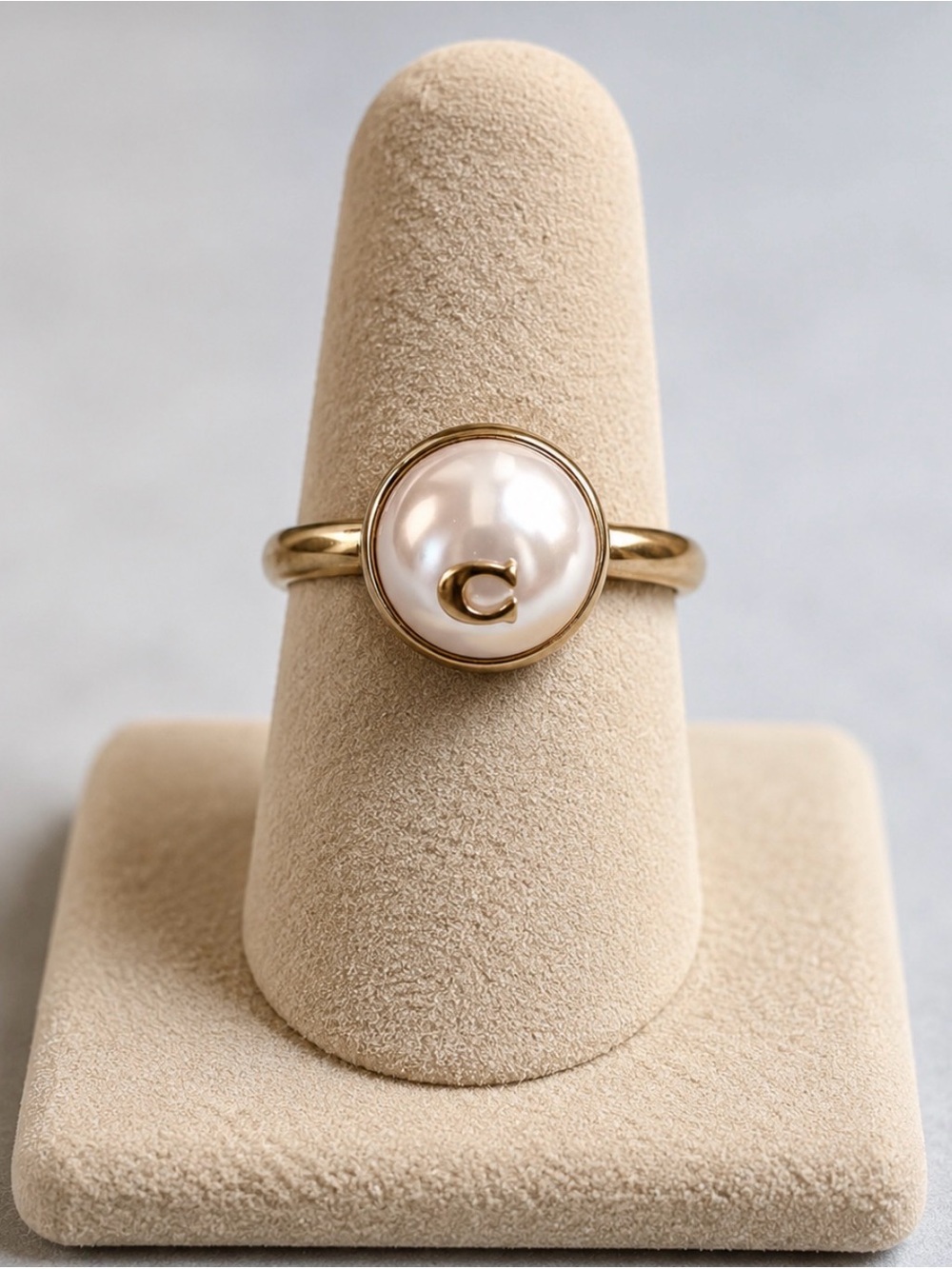Coach Gold and Cream Ring